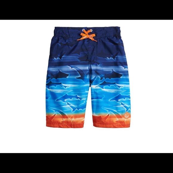 ZEROXPOSURE Boys Large Shark Print Swim Trunks - Picture 3 of 7